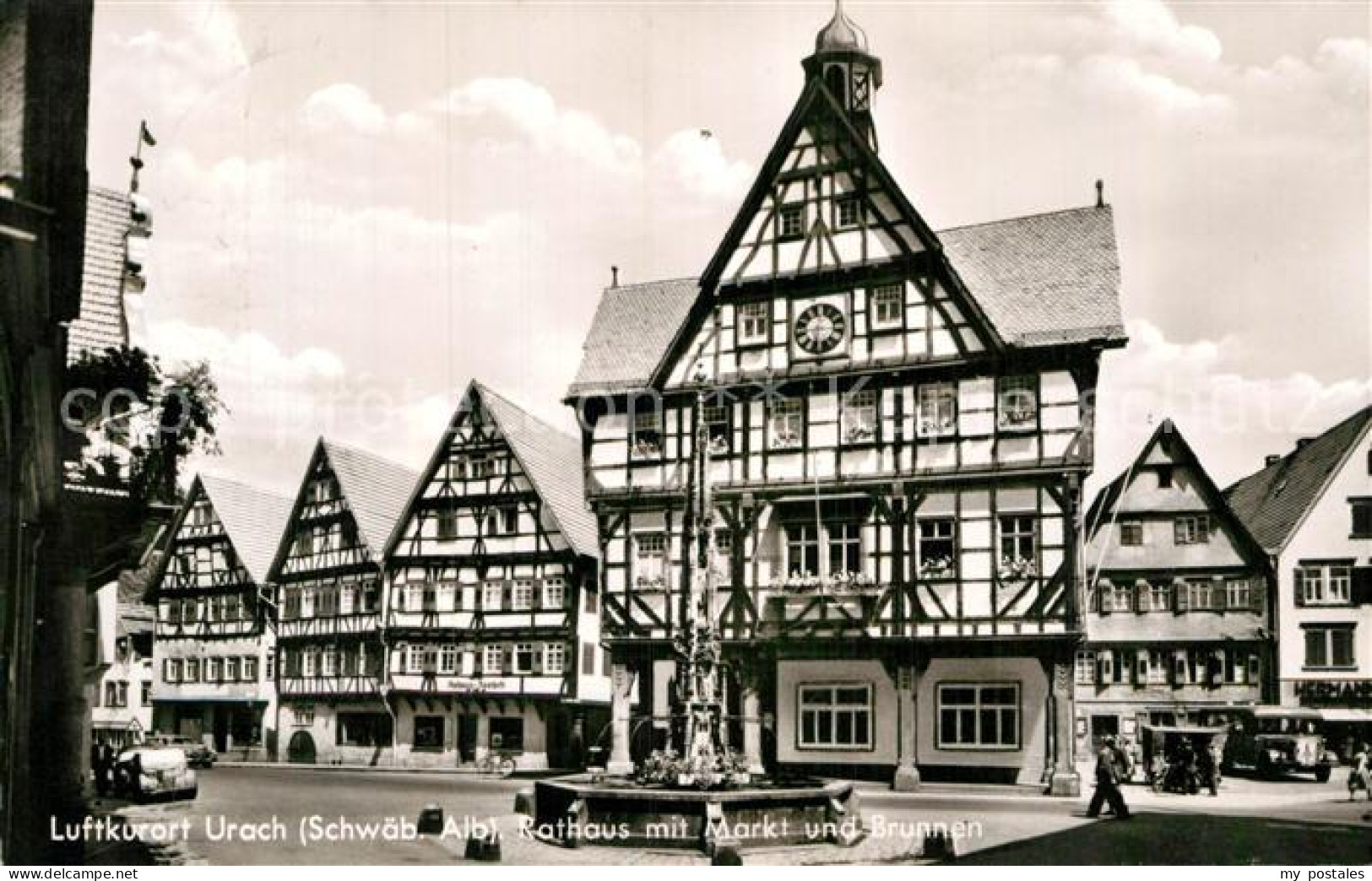 73015496 Bad Urach Rathaus Mit Markt Und Brunnen Bad Urach - Bad Urach