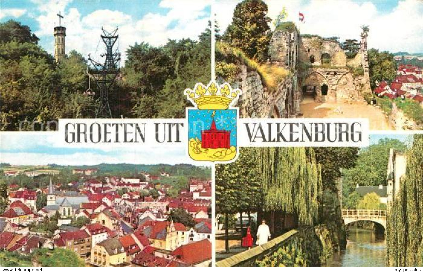 73015274 Valkenburg Aan De Geul Panorama Burgruine Turm Seilbahn Kanal Valkenbur - Andere & Zonder Classificatie