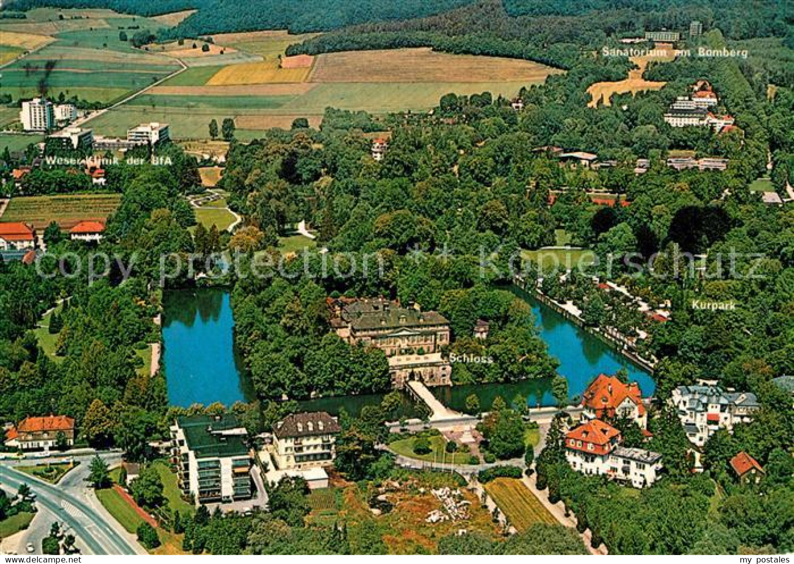 73015142 Bad Pyrmont Fliegeraufnahme Schloss Sanatorium Bamberg Bad Pyrmont - Bad Pyrmont