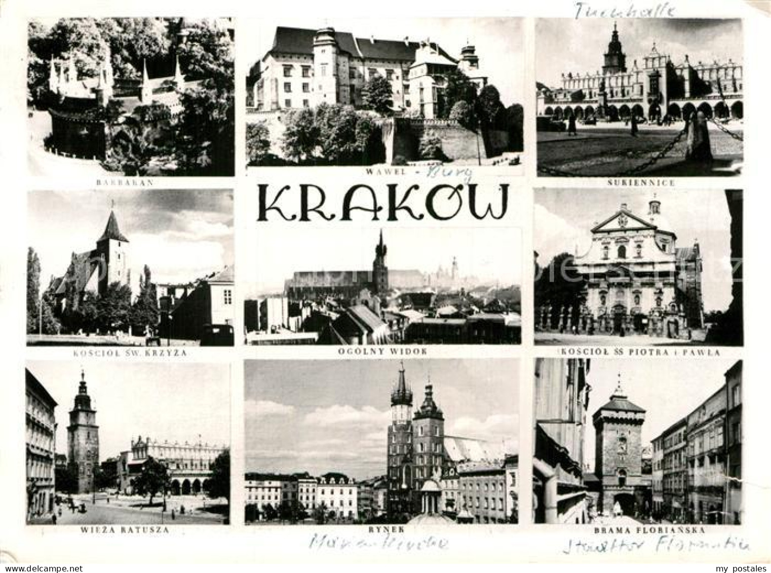 73014715 Krakow Krakau Babarkan Wawel Sukiennice Koscial Sw Krzyza Ogolny Widok  - Polonia