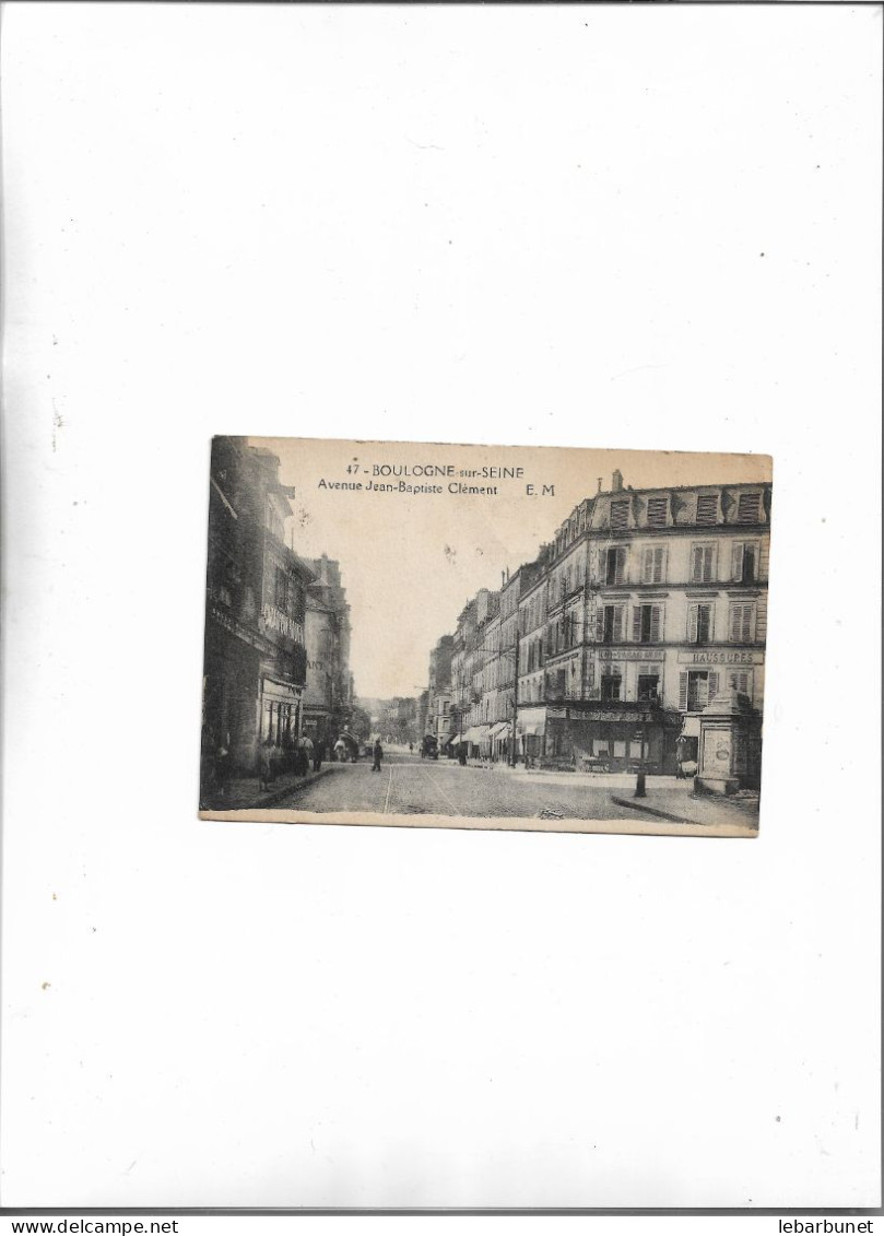 Carte Postale Ancienne Boulogne Sur Seine (92) Avenue Jean-Baptiste Clément - Boulogne Sur Mer