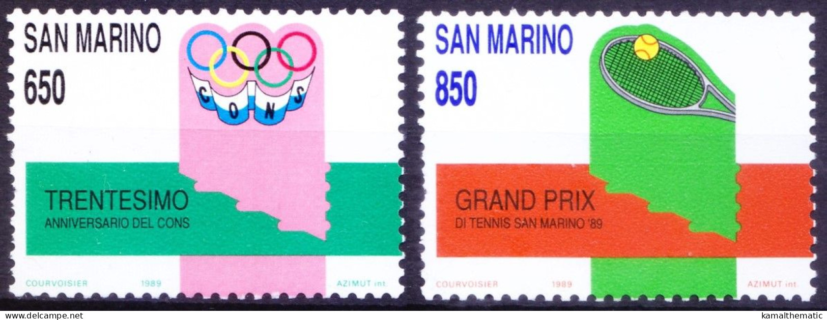 San Marino 1989 MNH, Grand Prix Tennis, Sports, Olympics - Tenis