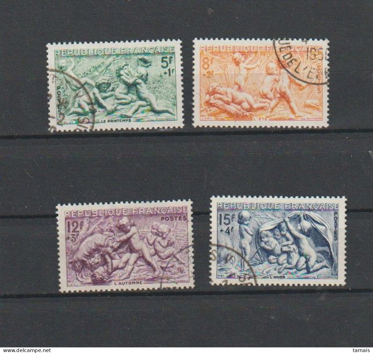 1949 N°859 à 862  Les Saisons Oblitérés (lot 652b) - Used Stamps