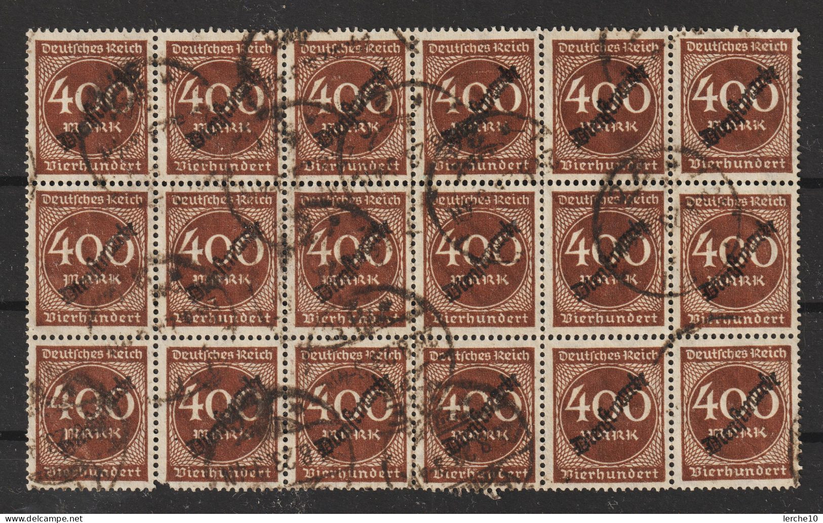 D 80 Gestempelt 18ner Block, Selten - Dienstzegels