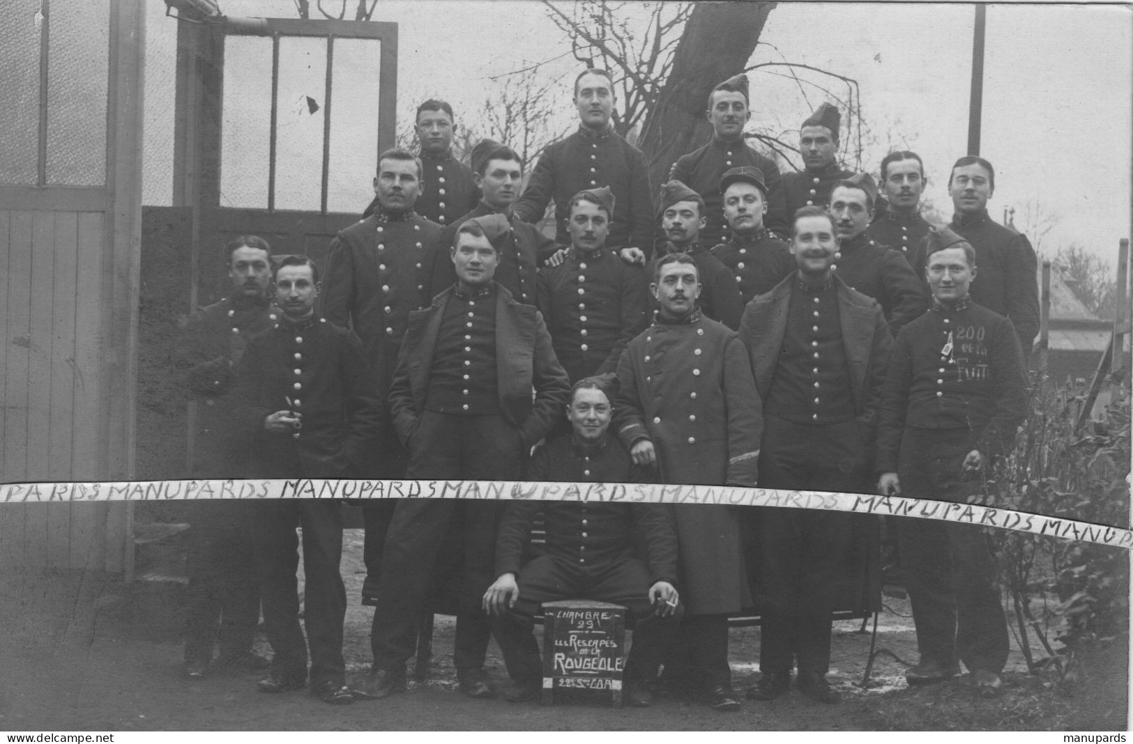 1914 / CARTE PHOTO / 22e SCOA ( PARIS ) / 22e SECTION DE COMMIS ET OUVRIERS D'ADMINISTATION / ROUGEOLE / POILUS / POILU - Guerra, Militari