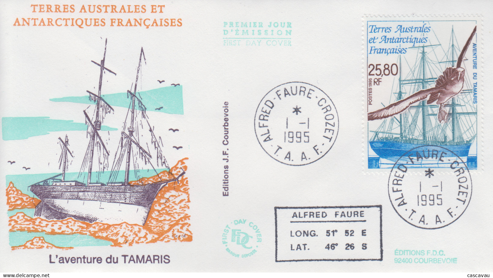 Enveloppe  FDC  1er  Jour    T.A.A.F    L' Aventure   Du   TAMARIS    1995 - FDC