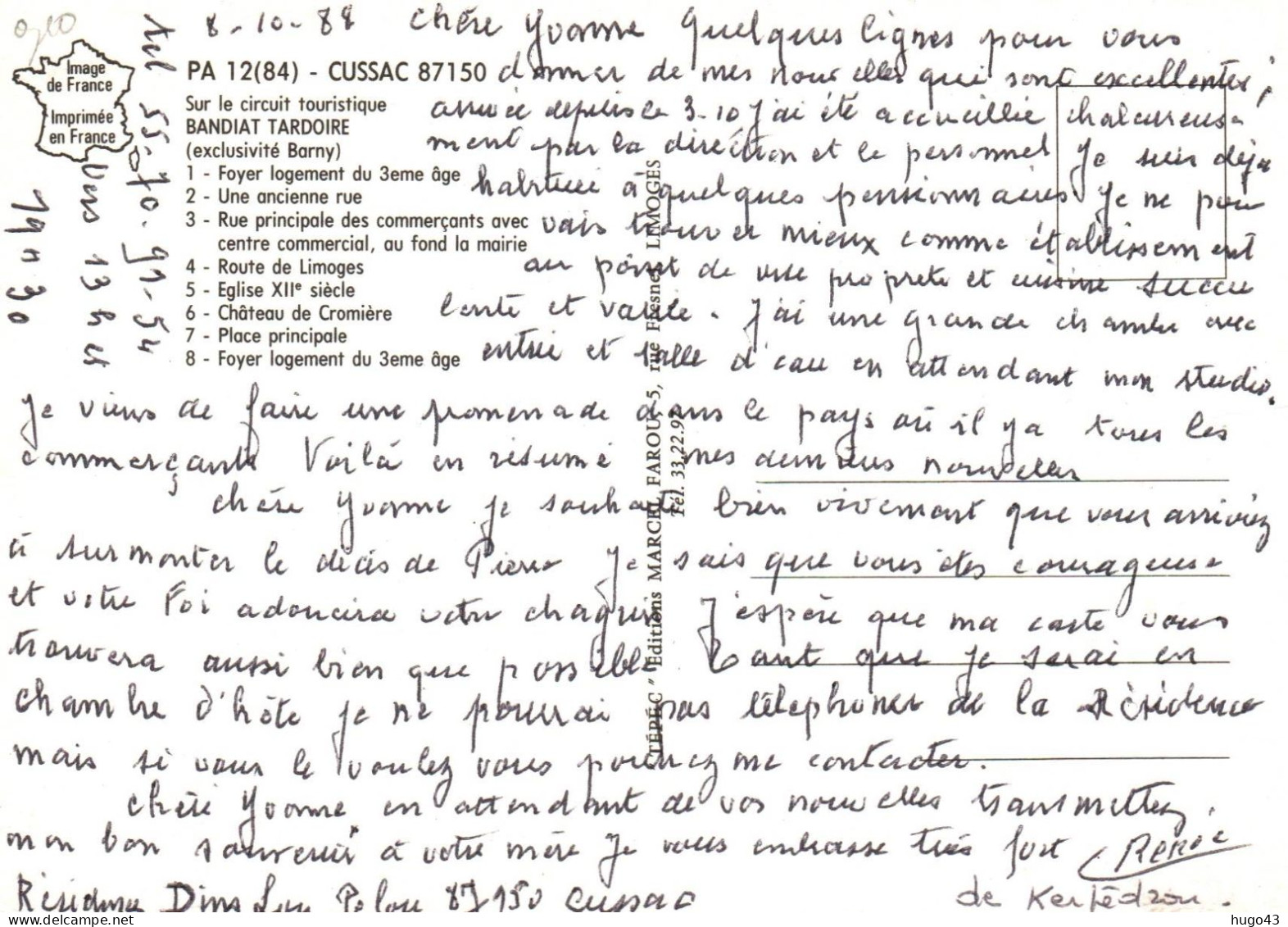 (RECTO / VERSO) CUSSAC EN LIMOUSIN - MULTIVUES - BANDIAT TARDOIRE - CPM GF VOYAGEE - Otros & Sin Clasificación