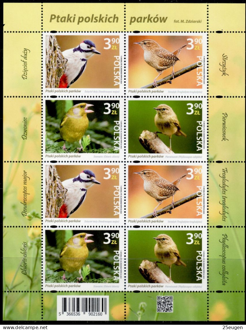 POLAND 2024 BIRDS OF POLISH PARKS  MS MNH - Other & Unclassified