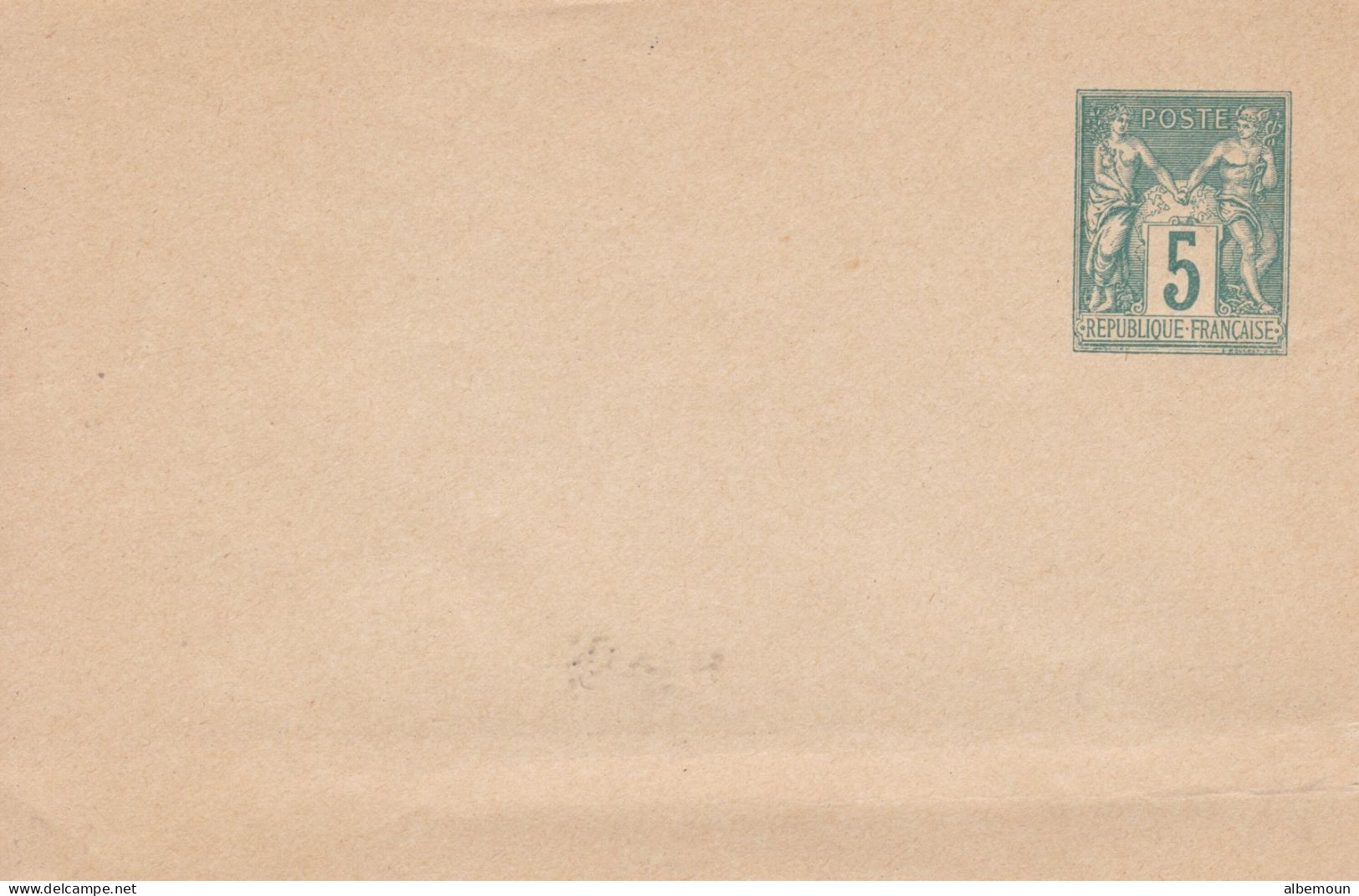 Enveloppe Type D3  5c Format 116 X 76 Cm Neuve  Patte Arrondie Non Gommée 1884 Storch - Streifbänder