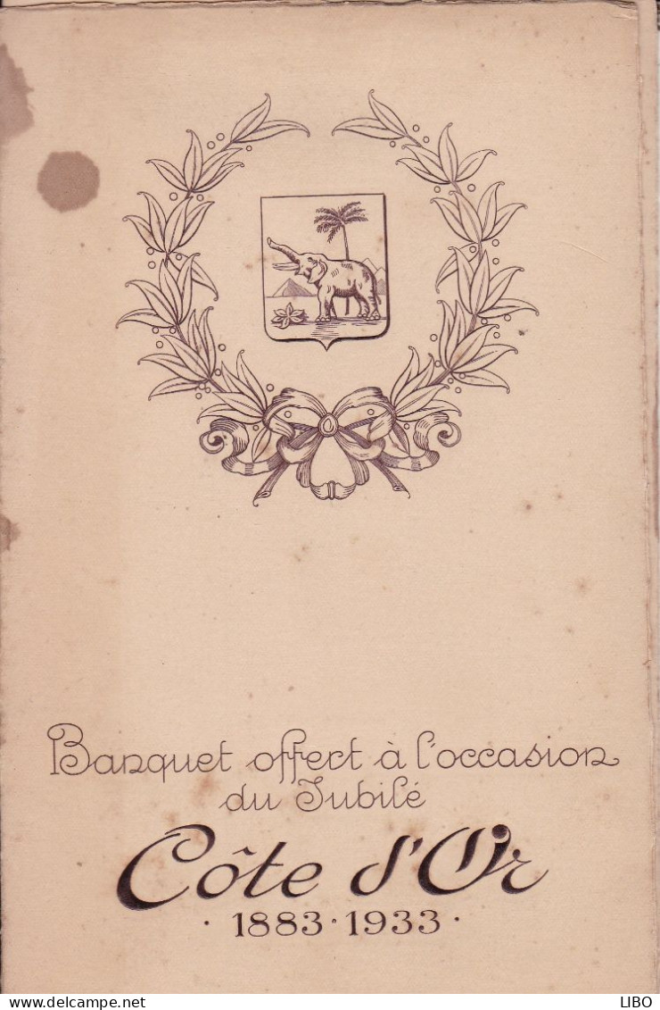 Banquet Jubilé Côte D'Or 1883-1933 6 Faces Format A5 Menu Et Programme Activités Résidence Palace 11 Juin 1933 - Menus