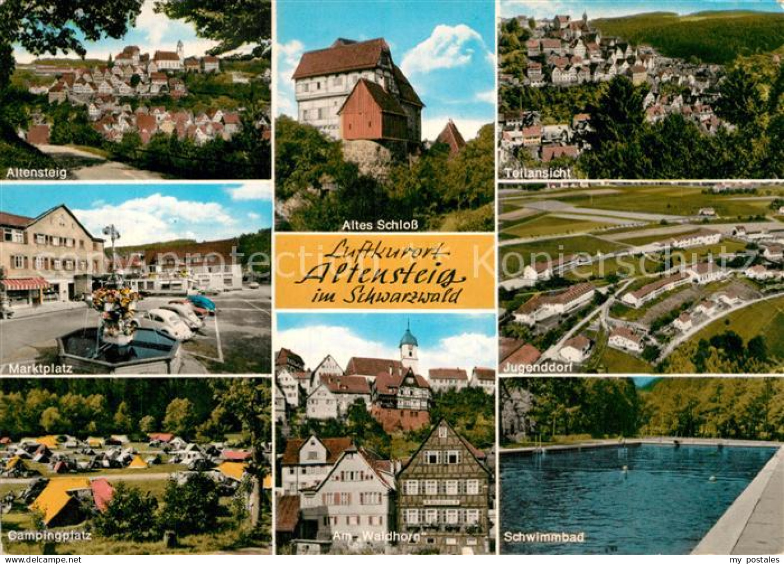 73012307 Altensteig Schwarzwald Schwimmbad Marktplatz Panorama Jugenddorf Altens - Altensteig