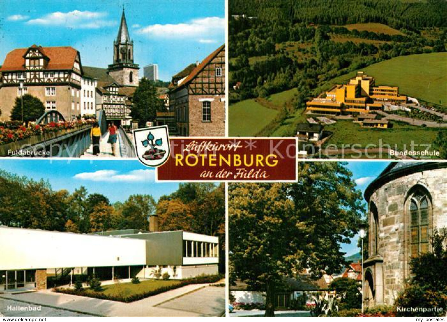 73012249 Rotenburg Fulda Fuldabruecke Bundesschule Hallenbad Kirche Rotenburg Fu - Other & Unclassified