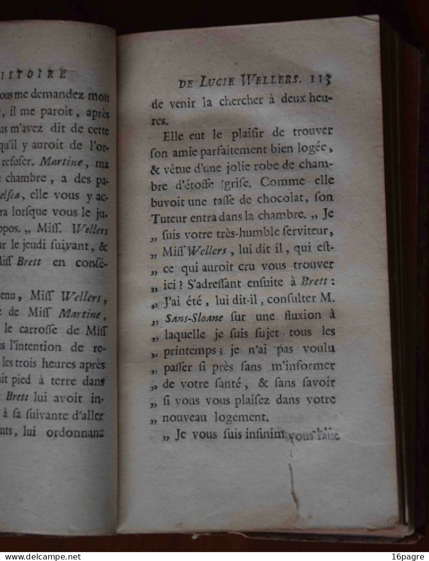 TRÈS RARE. HISTOIRE DE LUCIE WELLERS. E.O. DE 1766. Á LYON. BENOÎT DUPLAIN. COMPLET 778 PAGES. TOMES 1 ET 2 - 1701-1800