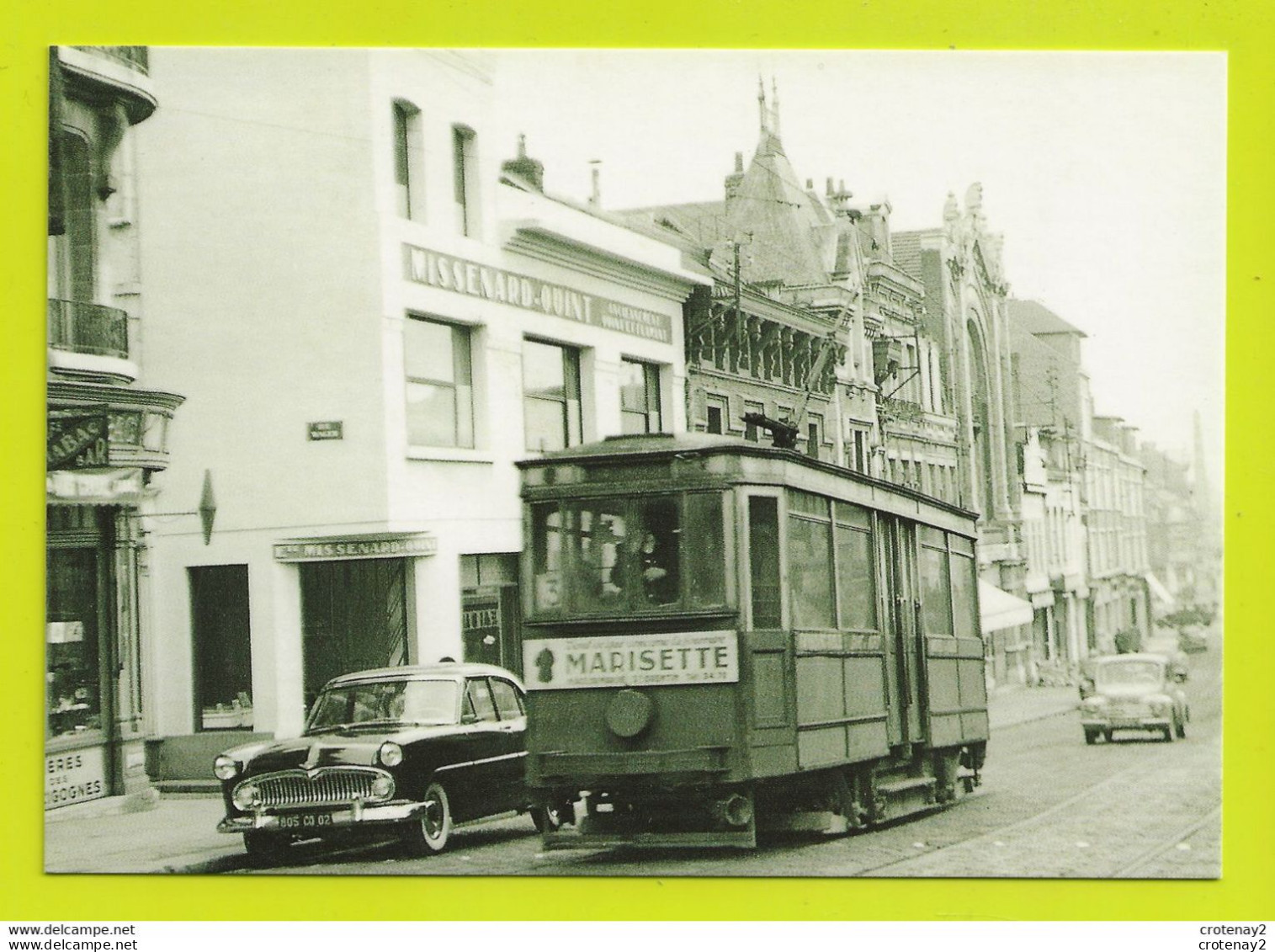 02 SAINT QUENTIN Tram Tramway Avec PUB MARISETTE SIMCA Ariane Renault 4CV VOIR DOS - Saint Quentin