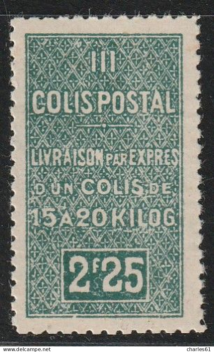 ALGERIE - COLIS POSTAUX - N°43D ** (1937) 2f25 Vert - Parcel Post