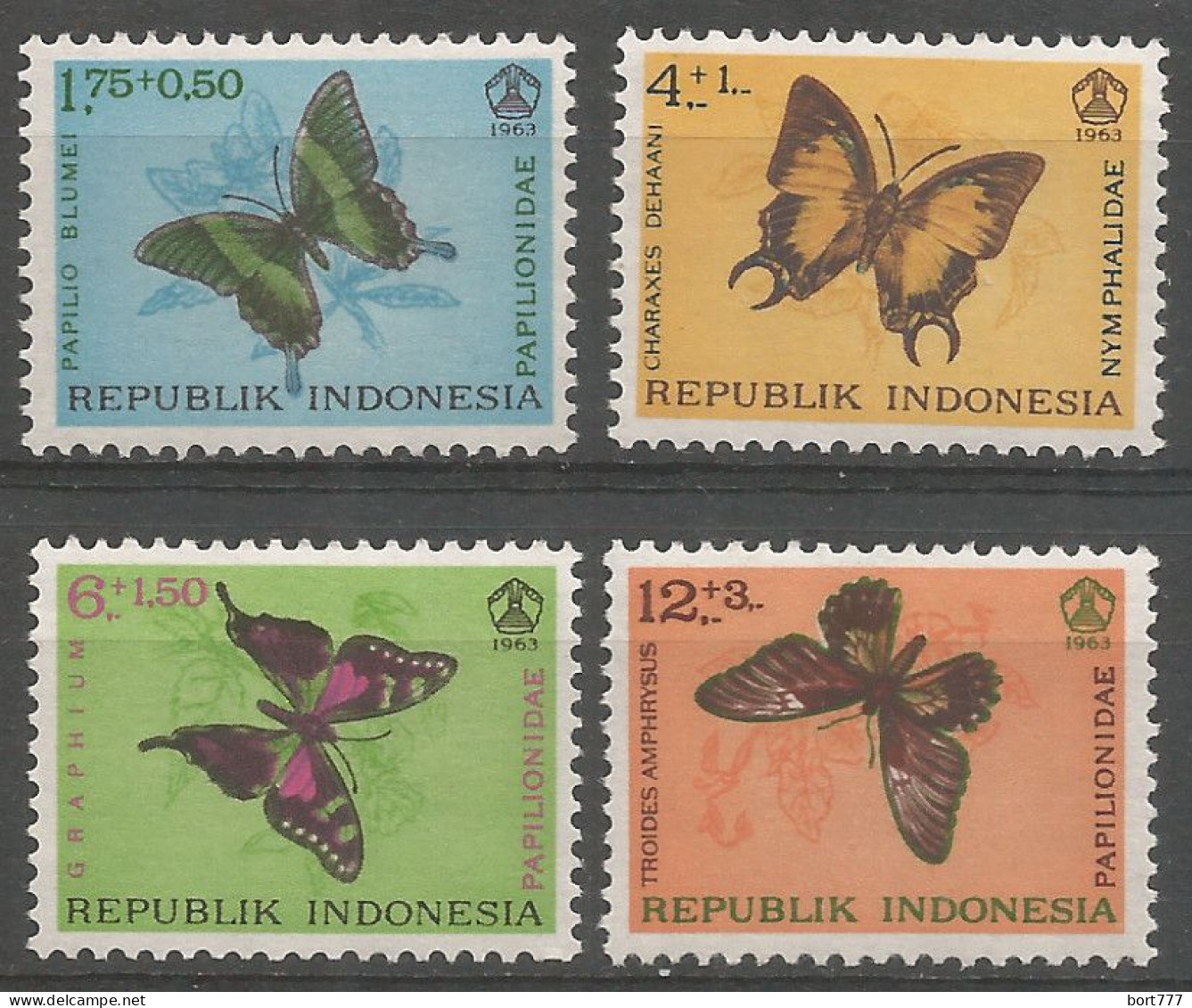 Indonesia 1963 Year, Mint Stamps MNH (** ) Butterfly - Indonesia