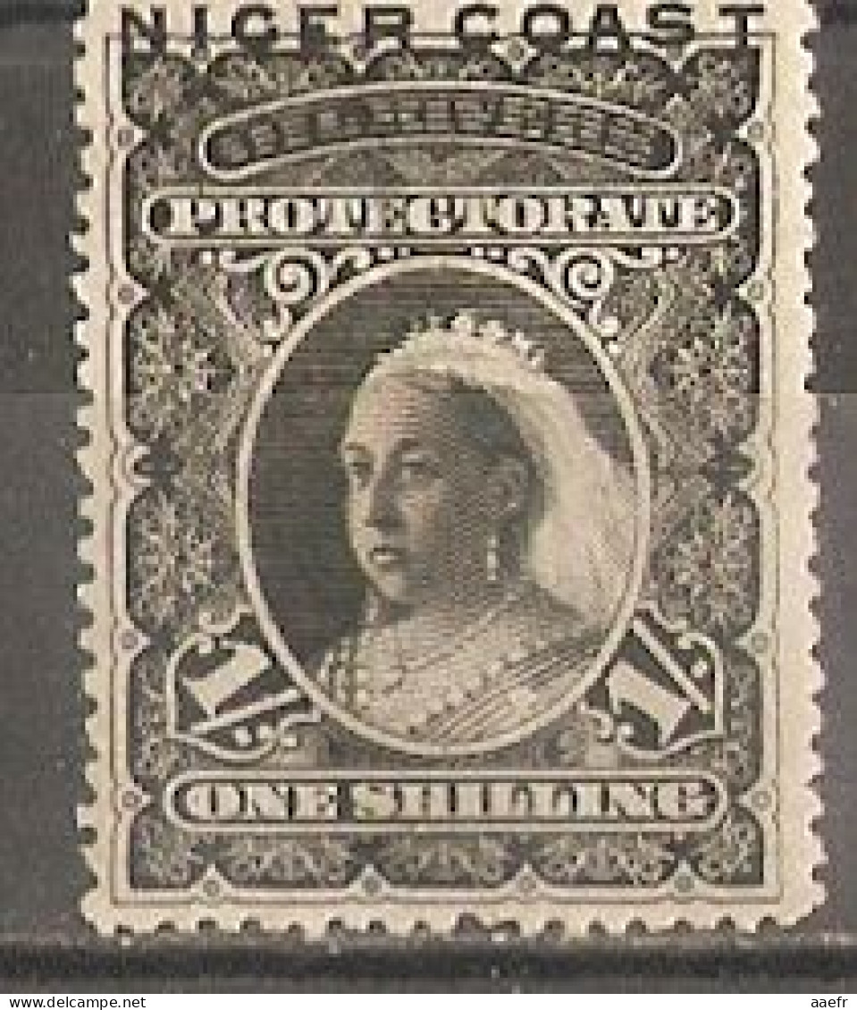 Niger Coast Protectorate 1893 - Queen Victoria 1 Shilling - Oil Rivers - Sc 42 MH - Nigeria (...-1960)