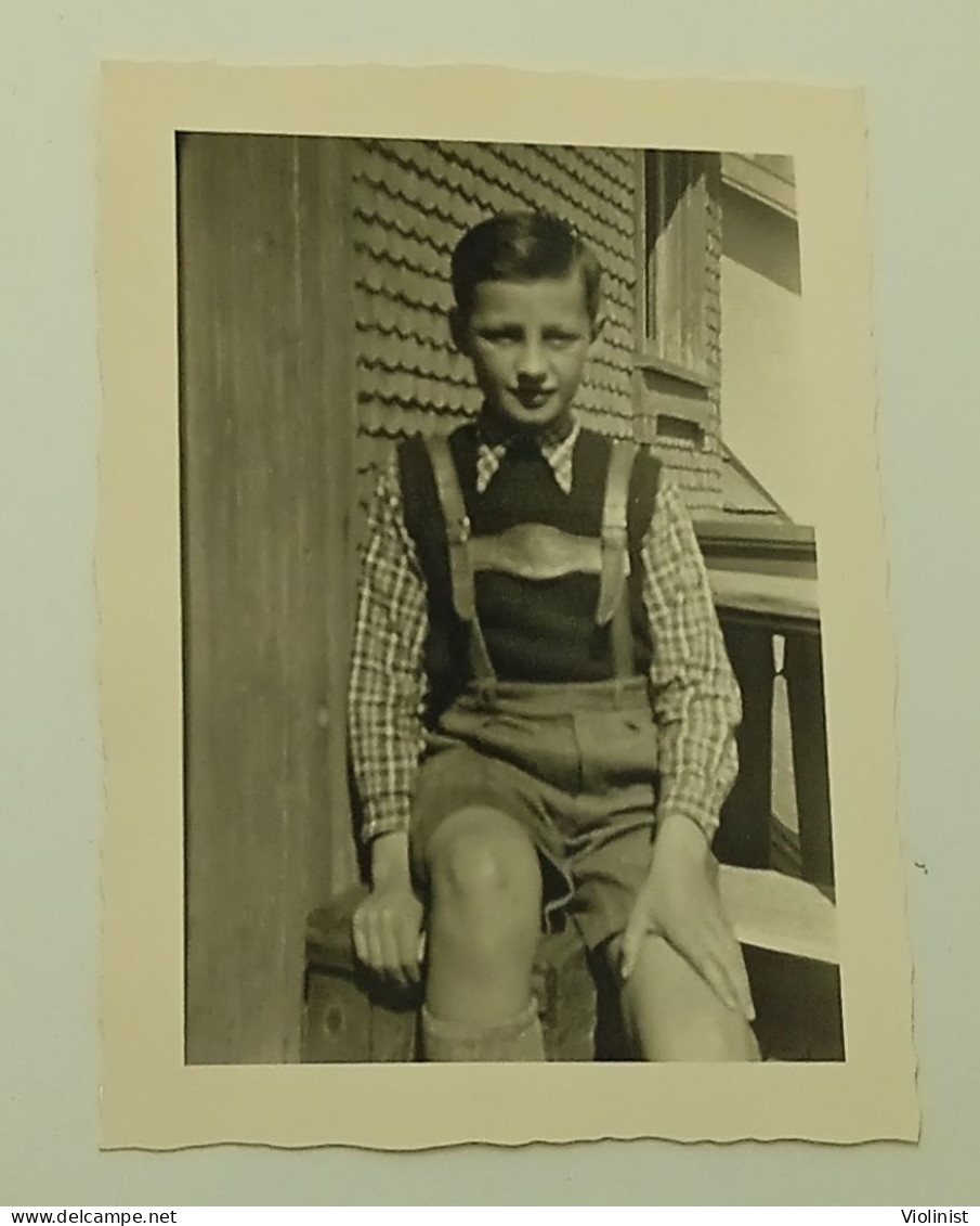 The Boy Is Sitting In Front Of The House - Photo Fernsner, Freudenstadt-Germany - Anonymous Persons