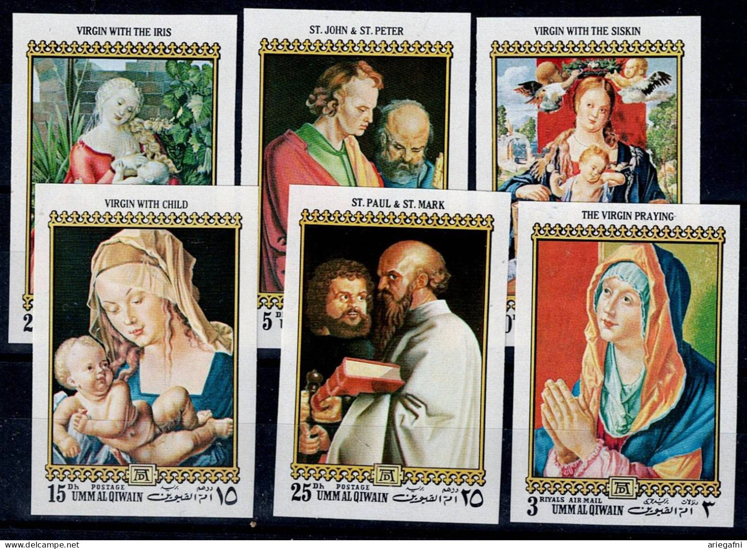 UMM AL QIWAIN 1972 PAINTING BY AIBRECHT DURER SET IMPERF MI No 483-8B MNH VF!! - Other & Unclassified