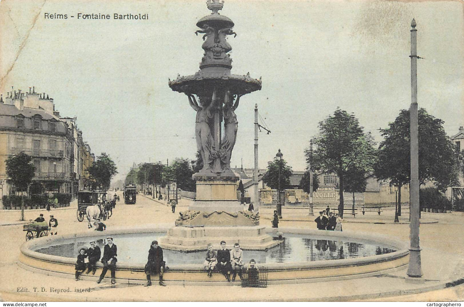 CPA France Reims Fontaine Bartholdi - Reims