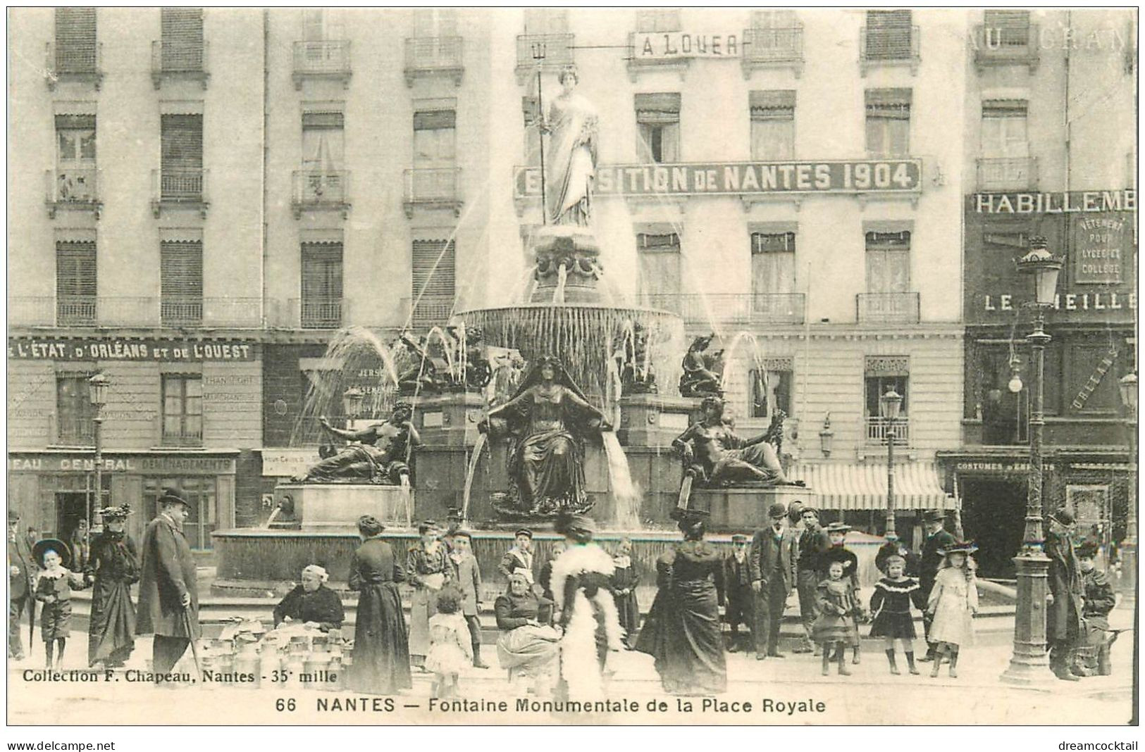 44 NANTES. Marchandes De Lait Fontaine Place Royale Vers 1904 - Nantes