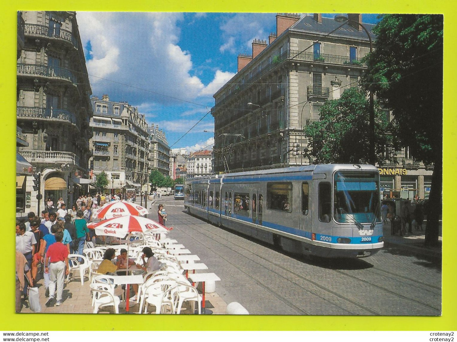 38 GRENOBLE Tram Tramway Rue Molière Terrasse QUICK Crédit Lyonnais VOIR DOS - Grenoble
