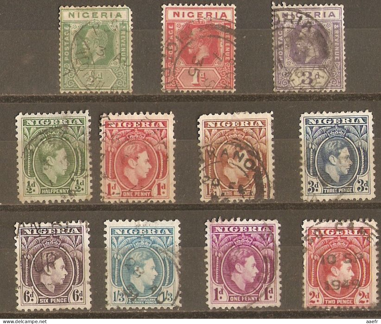 Nigeria 1914/1938 - Petit Lot De 11 Timbres Oblitérés - Nigeria (...-1960)