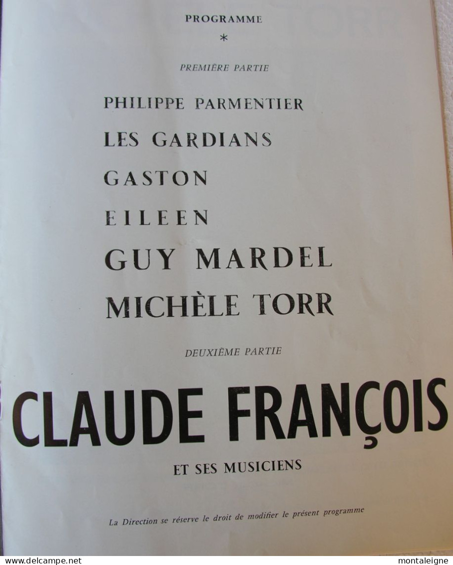 Claude François - Programme 1965 - Marcel Chanfreau Et Roger Boe - Musik