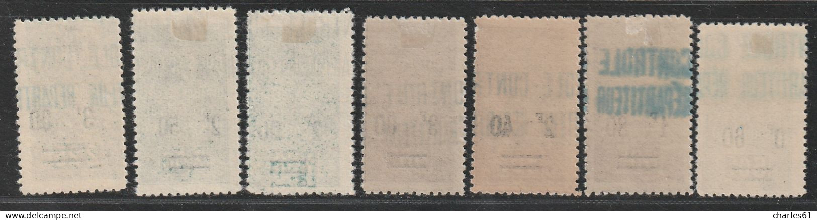 ALGERIE - COLIS POSTAUX - N°44A/50A  */** (1937-38) Type II - Paquetes Postales