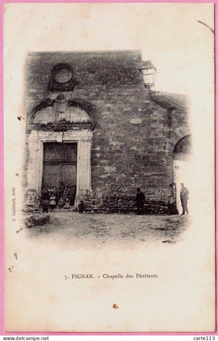 34 - B35212CPA - PIGNAN - Chapelle Des Pénitents - Très Bon état - HERAULT - Other & Unclassified