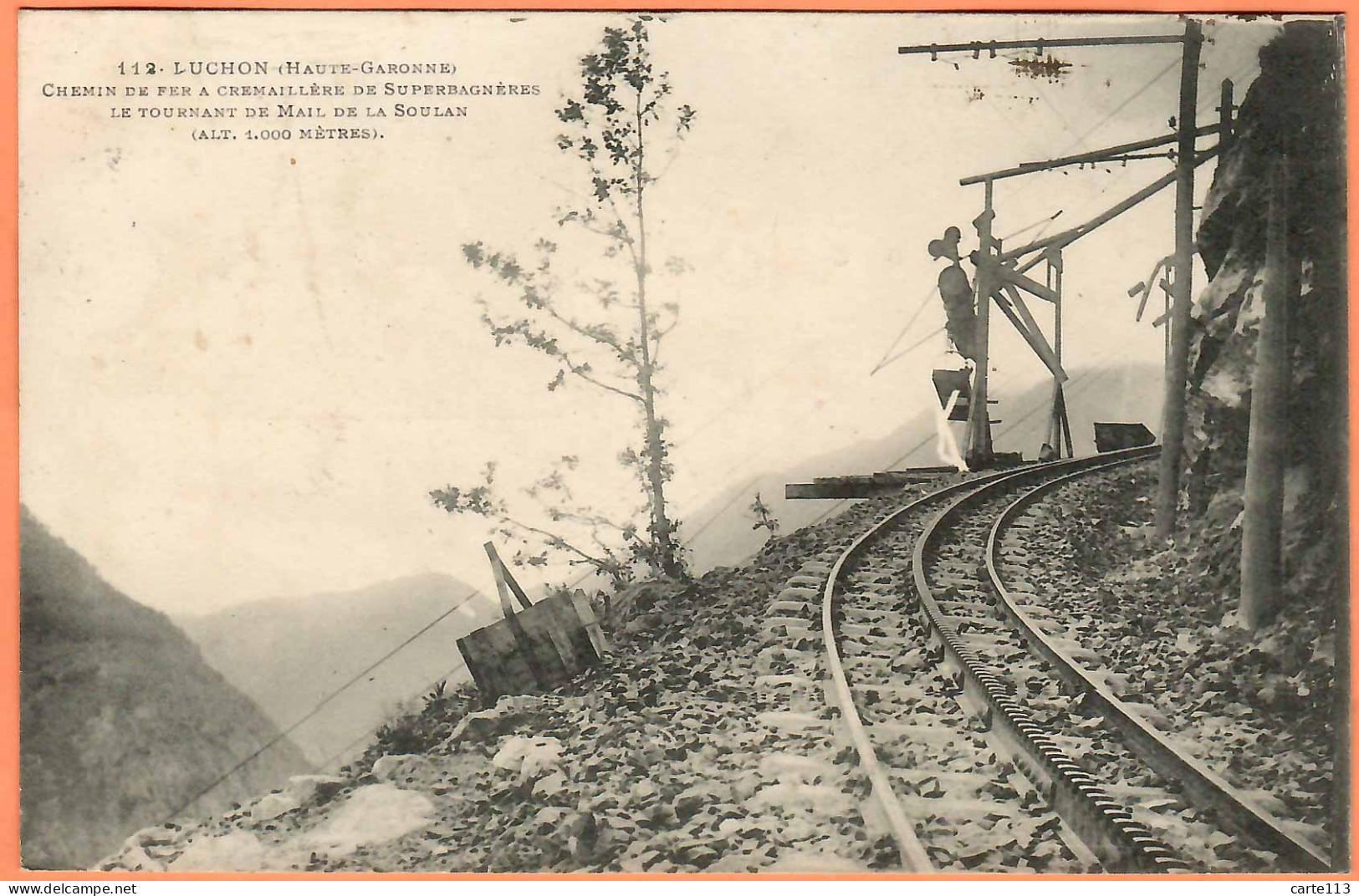 31 - B35203CPA - LUCHON - SUPERBAGNERES - Chemin De Fer  Crémaillere -tournant Mail De La Soulan - Très Bon état - HAUTE - Superbagneres