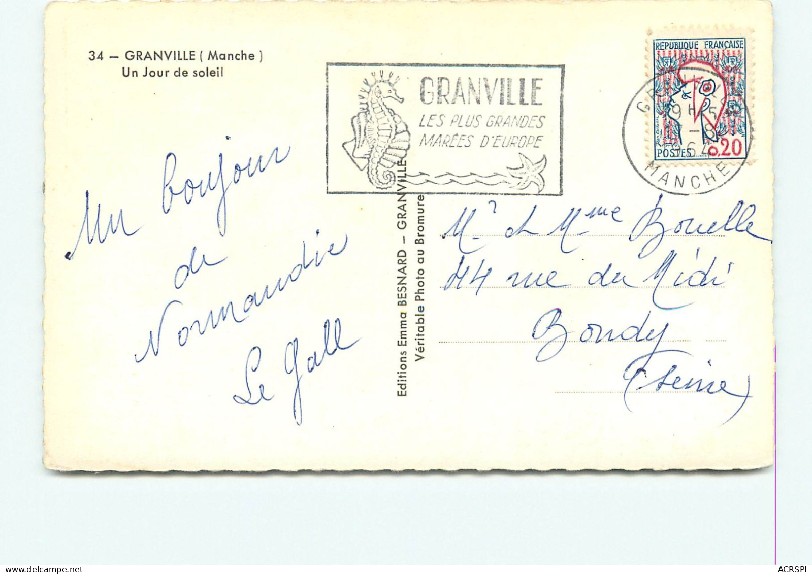 GRANVILLE  Un Jour De Soleil  SS 1313 - Granville