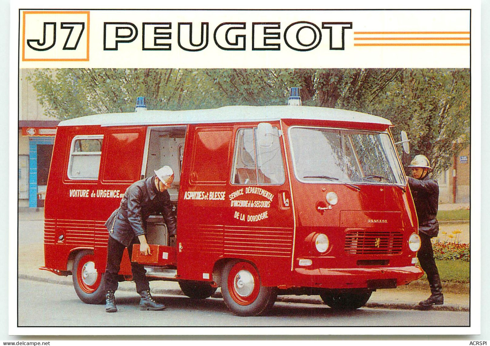 J7 PEUGEOT POMPIERS Année 1978  SS 1308 - Camions & Poids Lourds