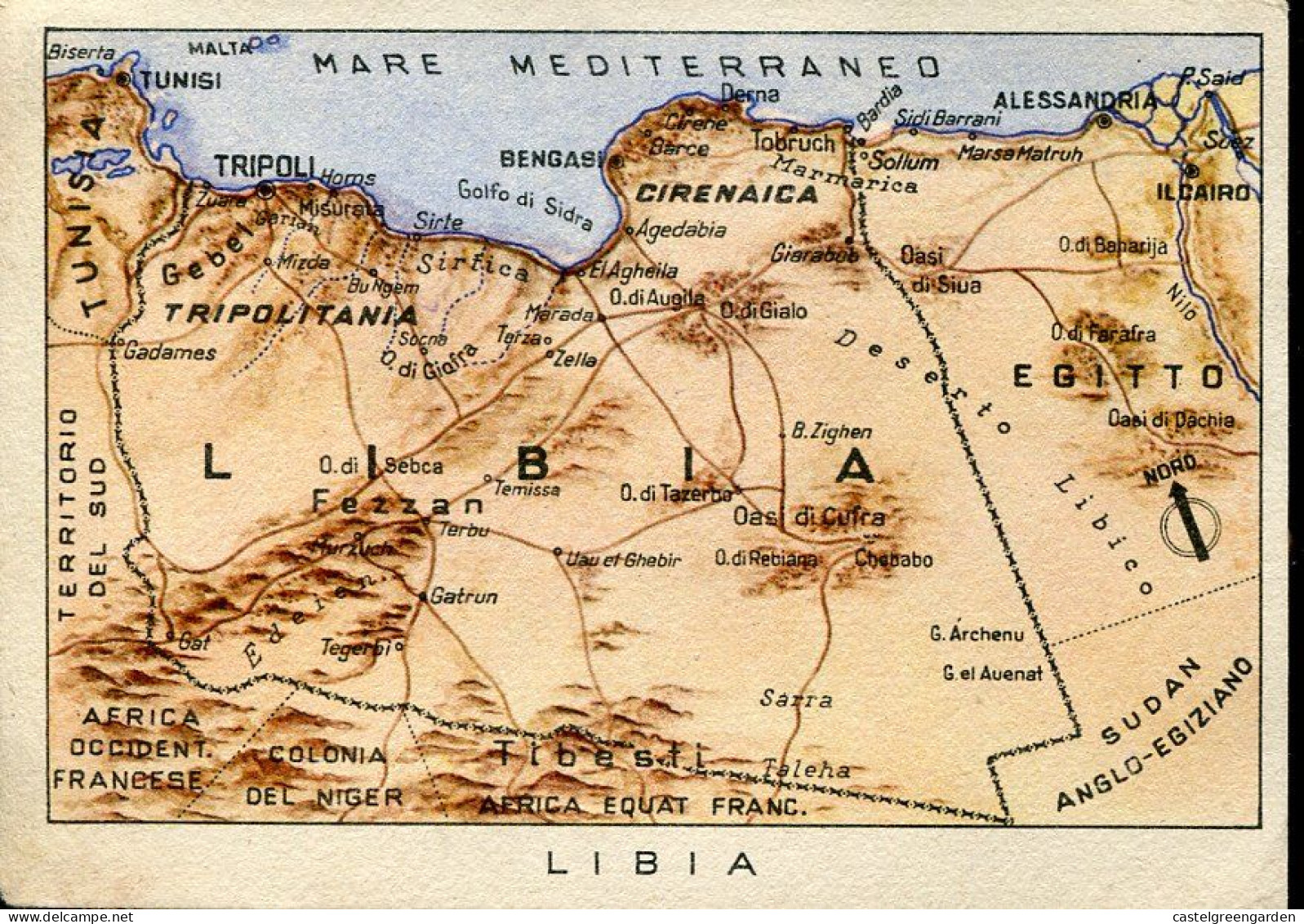 X0532 Italia,milit. Stationery Card Free Of Charge Showing Libyan Territory Egypt,fezzan,sudan,Libyan Desert - Militaire Post (PM)