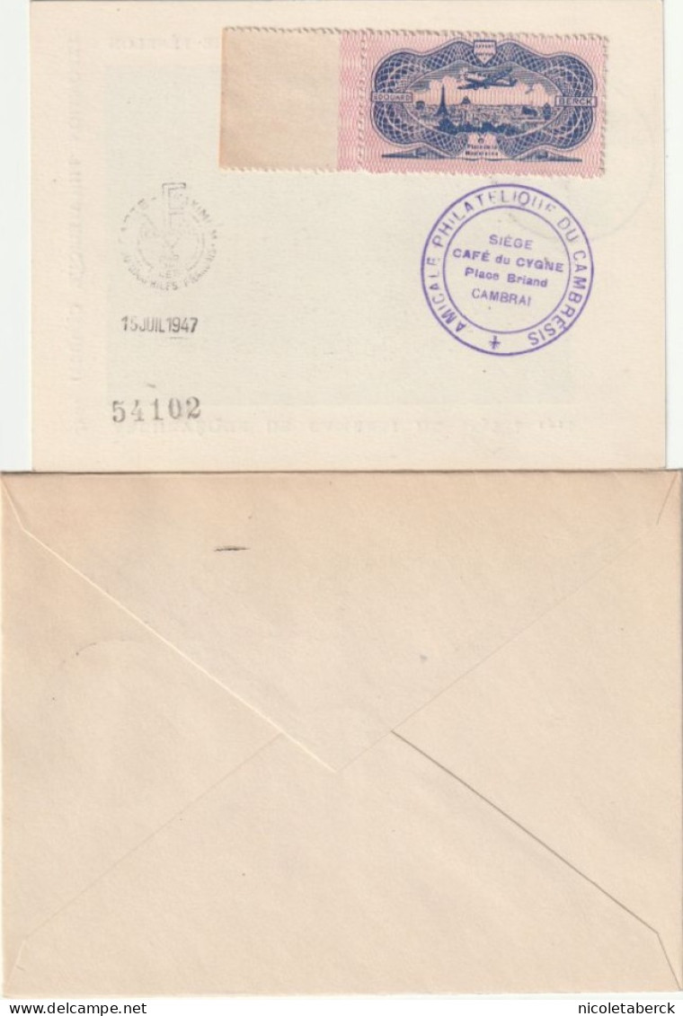 N° 785, 1er Jour 12/7/47 Carte + Enveloppe + Variété . Collection BERCK. - Lettres & Documents