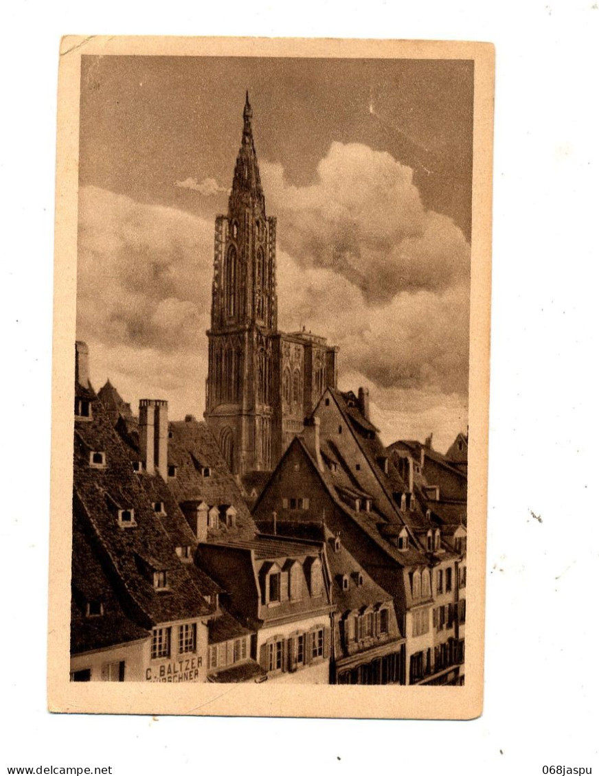 Carte Cachet Rural Metrzwiller Pechelbronn Sur Semeuse Vue Cathedrale Strasbourg - Manual Postmarks