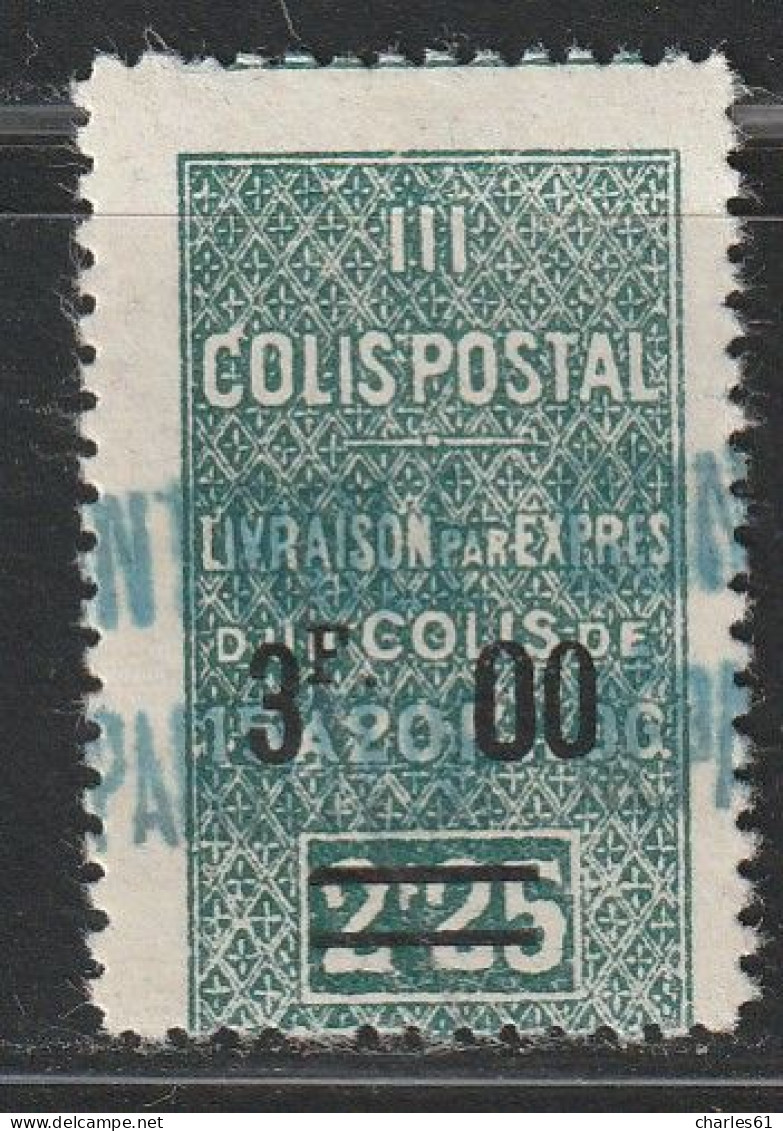 ALGERIE - COLIS POSTAUX - N°50A * (1937-38) 3f Sur 2f25 Vert - Paketmarken