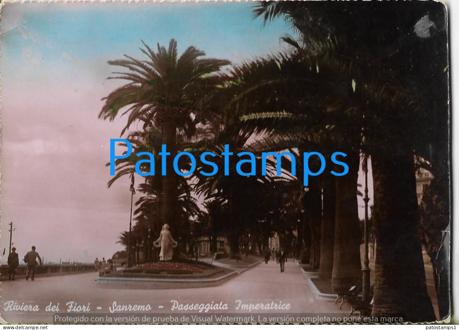 228658 ITALY RIVIERA DEI FIORI SAN REMO EMPRESS WALK POSTAL POSTCARD - Autres & Non Classés