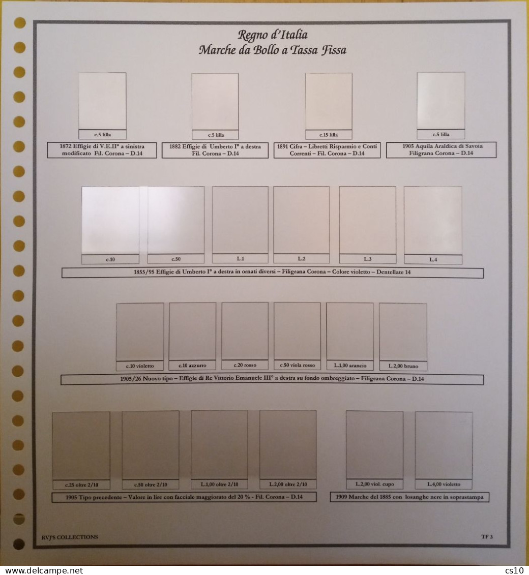 Marche Da Bollo A Tassa Fissa Regno RSI Luogotenenza Repubblica - Raccolta Fogli Aggiornamento 22anelli Standard - Revenue Stamps