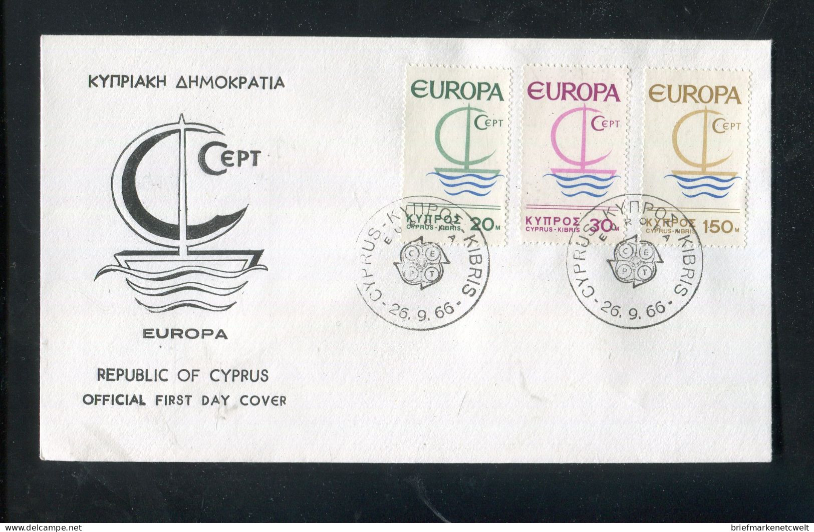 "ZYPERN" 1966, Mi. 270-272 "CEPT" FDC (B1238) - Cartas