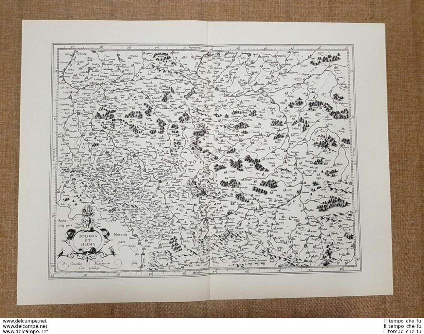 Carta Geografica Polonia E Silesia Anno 1633 Di Gerardo Mercatore Ristampa - Geographische Kaarten