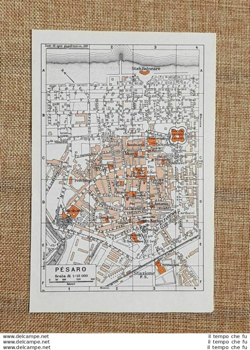 Pianta O Piantina Del 1939 La Città Di Pesaro Marche T.C.I. - Geographical Maps