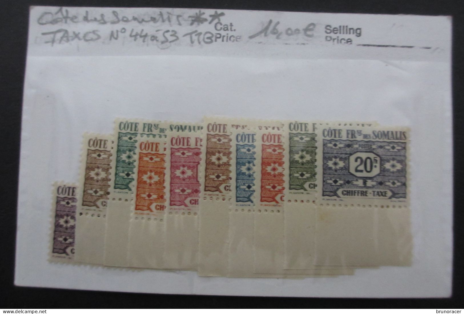 COTE DES SOMALIS TAXES N°44 à 53 NEUF** TTB COTE 16 EUROS  VOIR SCANS - Unused Stamps