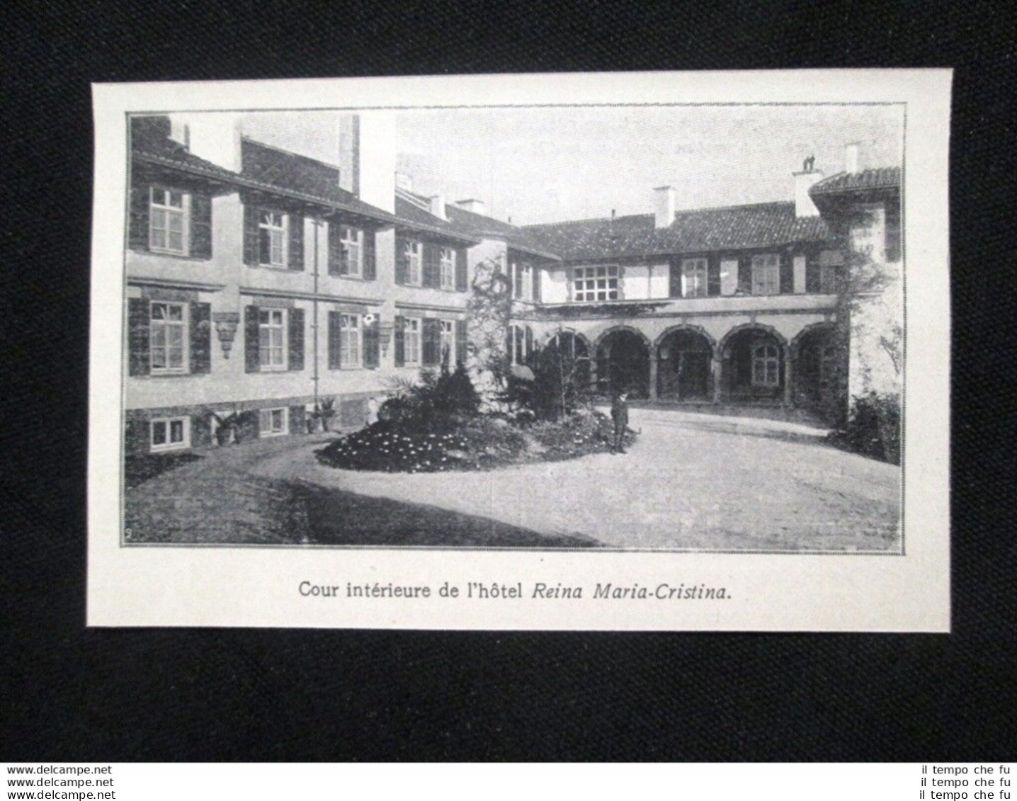 Corte Interna Dell'hotel Regina Maria Cristina Stampa Del 1905 - Other & Unclassified