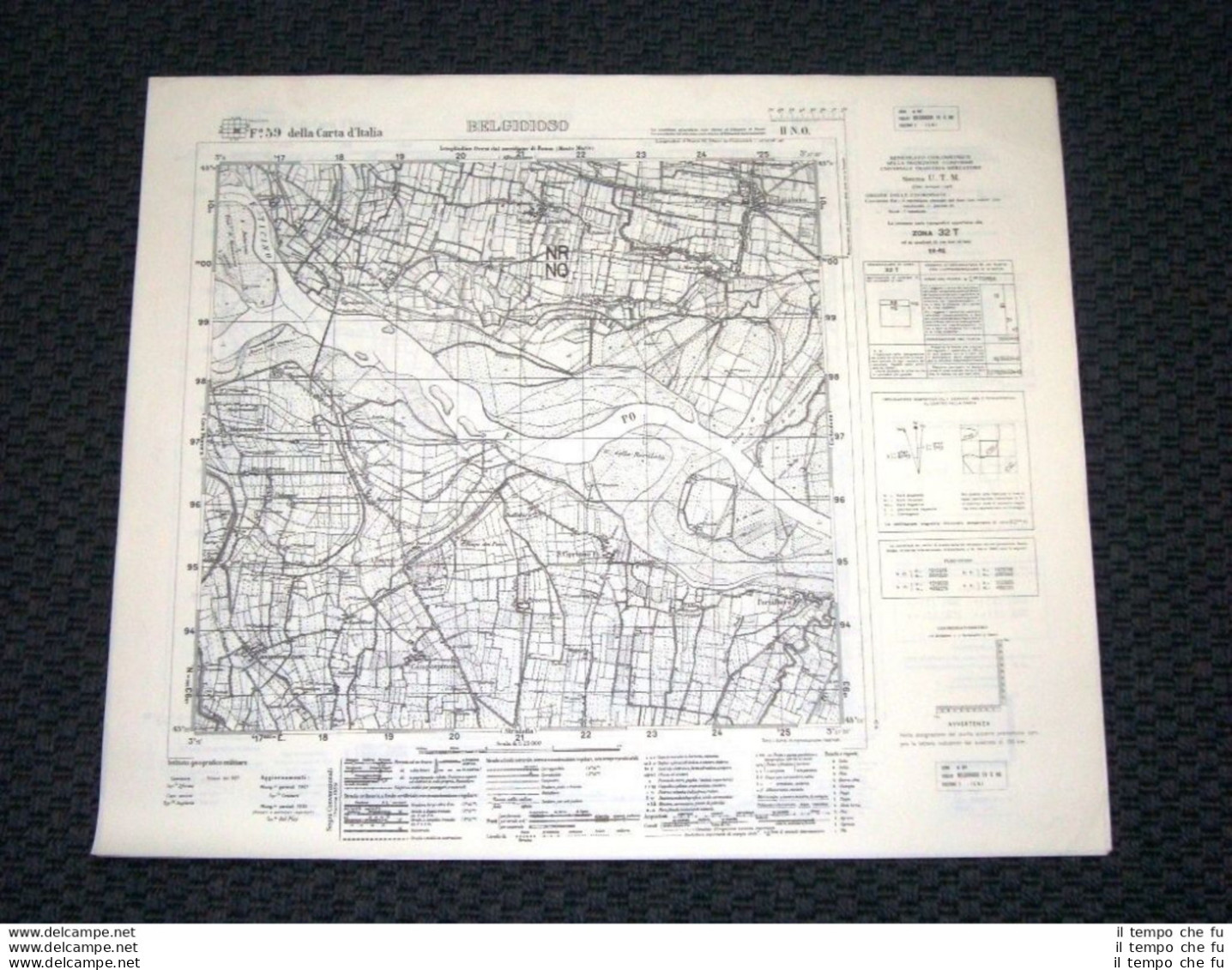 Grande Carta Topografica Belgioioso E Dintorni Dettagliatissima I.G.M. - Landkarten