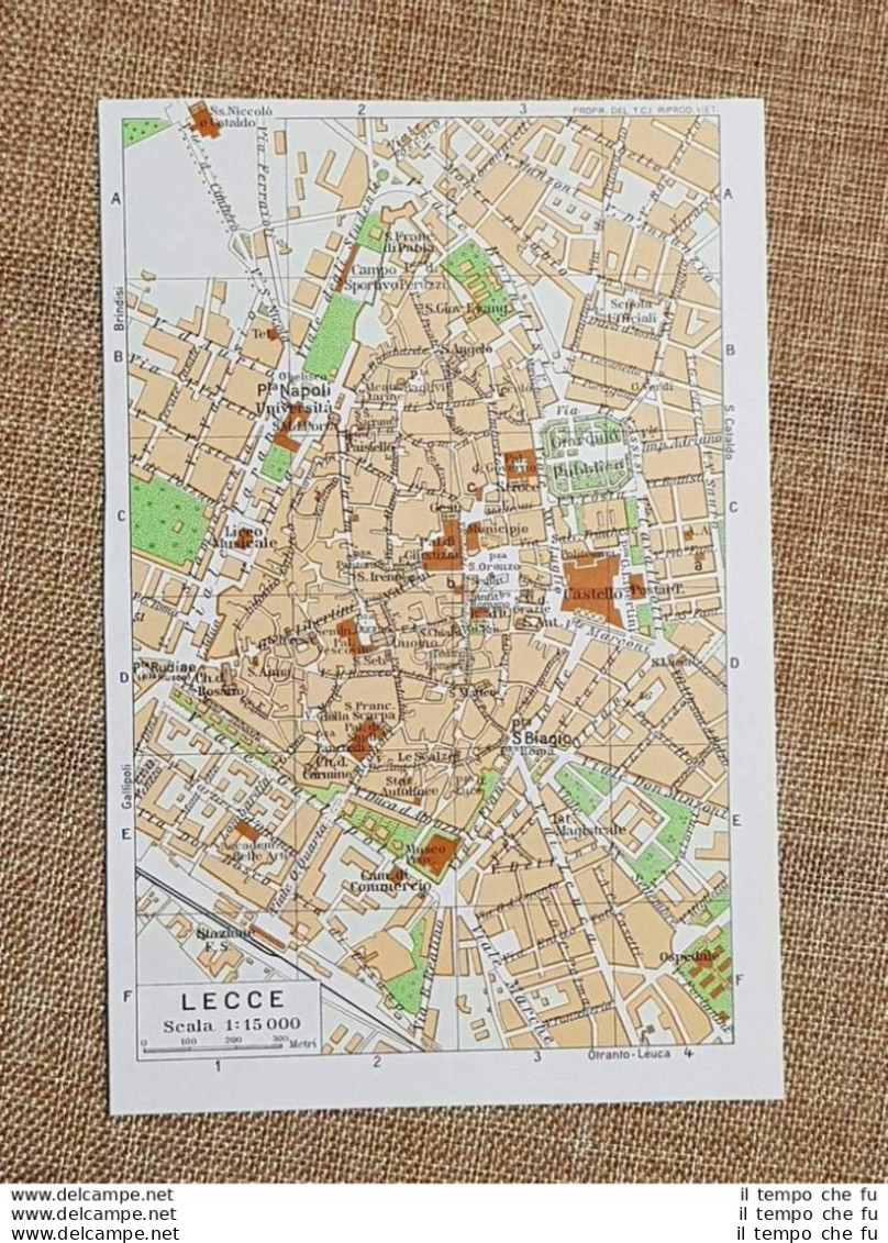 Pianta O Piantina Del 1978 La Città Di Lecce Puglia T.C.I. - Geographical Maps