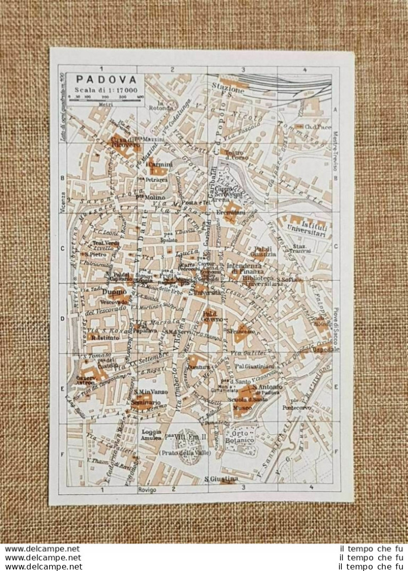 Pianta O Piantina Del 1937 La Città Di Padova Veneto T.C.I. - Cartes Géographiques