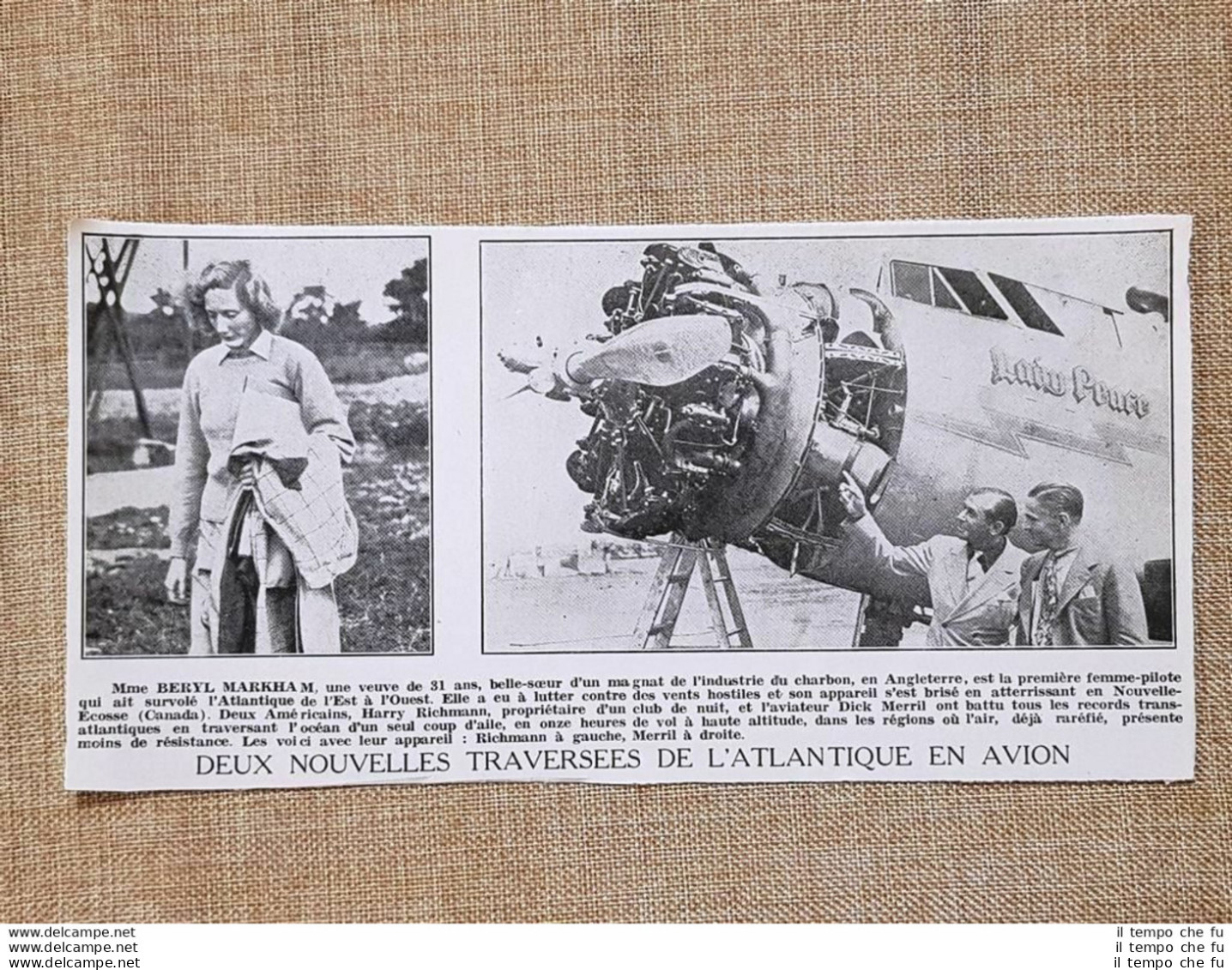 Due Nuove Traversate Dell'Atlantico In Aereo Nel 1936 Beryl Markham Clutterbuck - Andere & Zonder Classificatie