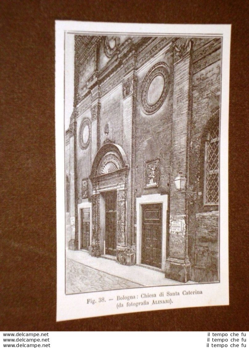 Rara Veduta Di Fine '800 Bologna - Chiesa Di Santa Caterina - Voor 1900