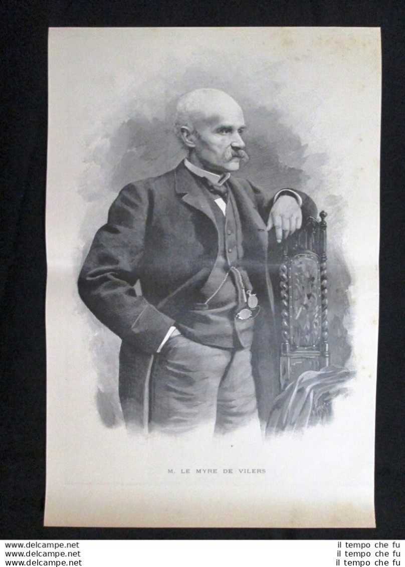 Charles Le Myre De Vilers Incisione Del 1894 - Antes 1900